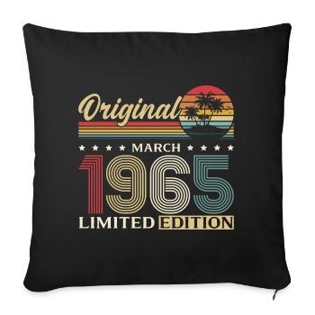 61st Birthday Gift Husband Wife March 1965 - Sofa pillowcase 17,3'' x 17,3'' (45 x 45 cm) - black - Front