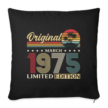 51st Birthday Gift Husband Wife March 1975 - Sofa pillowcase 17,3'' x 17,3'' (45 x 45 cm) - black - Front
