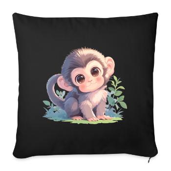 Macaque Macaque - Sofa pillowcase 17,3'' x 17,3'' (45 x 45 cm) - black - Front