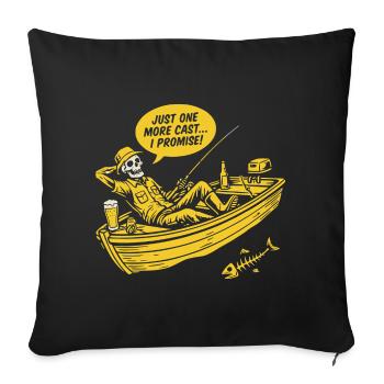Encore un casting, Angler fun Shirt, sweat à capuche, casquette - Housse de coussin décorative 45 x 45 cm - noir - Devant