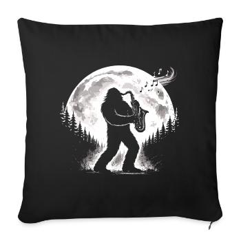 Bigfoot Saxophonist - Sofakissenbezug 45 x 45 cm - Schwarz - Vorne