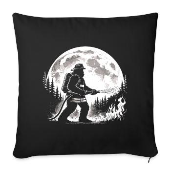 Bigfoot Firefighter - Sofa pillowcase 17,3'' x 17,3'' (45 x 45 cm) - black - Front