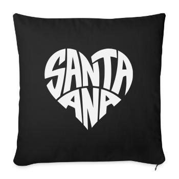 Santa Ana Heart Typo - Sofa pillowcase 17,3'' x 17,3'' (45 x 45 cm) - black - Front