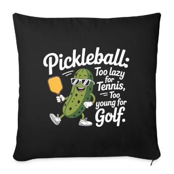 Joueur de pickleball trop paresseux pour le tennis pickleball - Housse de coussin décorative 45 x 45 cm - noir - Devant