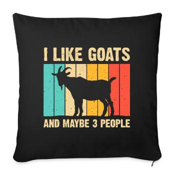 Silhouette de chèvre sur des planches arc-en-ciel - Housse de coussin décorative 45 x 45 cm - noir - Devant