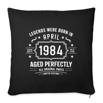 Avril 1984 - Housse de coussin décorative 45 x 45 cm - noir - Devant