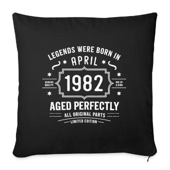 April 1982 - Sofa pillowcase 17,3'' x 17,3'' (45 x 45 cm) - black - Front