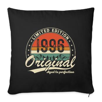 1996 Vintage Cadeau D'anniversaire Homme Femme - Housse de coussin décorative 45 x 45 cm - noir - Devant