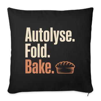 Autolyse Fold Bake Pie Typography - Sofa pillowcase 17,3'' x 17,3'' (45 x 45 cm) - black - Front