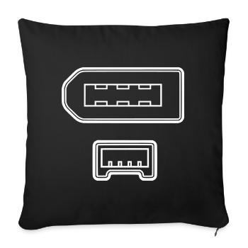 Firewire connector - Sofa pillowcase 17,3'' x 17,3'' (45 x 45 cm) - black - Front