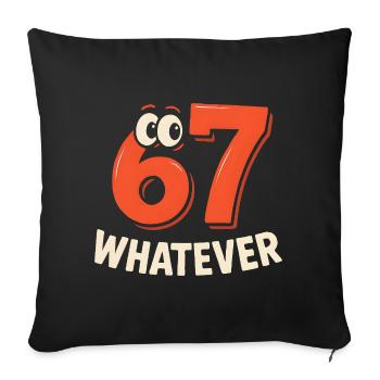 Six Seven Whatever Italian Brainrot Humor Meme  - Sofakissenbezug 45 x 45 cm - Schwarz - Vorne