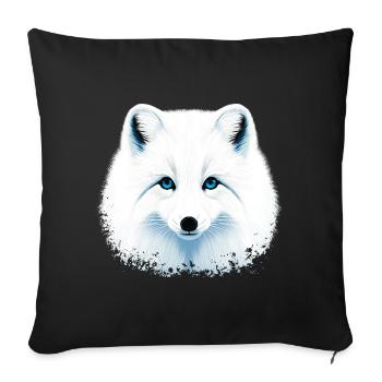 Polarfuchs - Sofakissenbezug 45 x 45 cm - Schwarz - Vorne