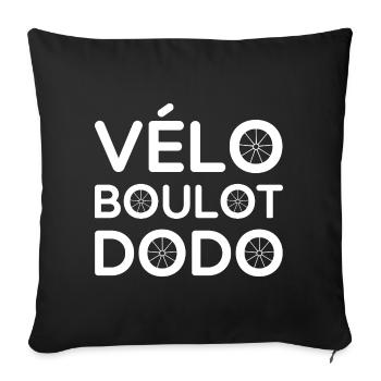 Vélo boulot dodo humour cycliste urbain - Housse de coussin décorative 45 x 45 cm - noir - Devant