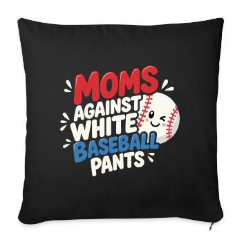 Maman Baseball : Humour Lessive et Sport - Housse de coussin décorative 45 x 45 cm - noir - Devant