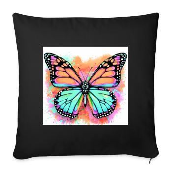 butterfly - Sofa pillowcase 17,3'' x 17,3'' (45 x 45 cm) - black - Front
