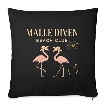 Malle Diven Beach Club Flamingo Mallorca Party - Sofa pillowcase 17,3'' x 17,3'' (45 x 45 cm) - black - Front
