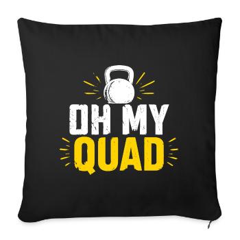 Oh mon pouvoir de quatre kettlebells - Housse de coussin décorative 45 x 45 cm - noir - Devant