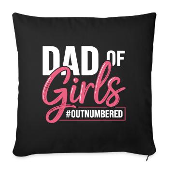 Papa des filles en infériorité numérique Papa qui dit - Housse de coussin décorative 45 x 45 cm - noir - Devant