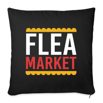 Flea market flea market - Sofa pillowcase 17,3'' x 17,3'' (45 x 45 cm) - black - Front