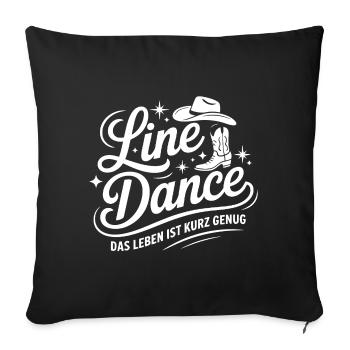 Line Dance Lebenslust Western - Sofakissenbezug 45 x 45 cm - Schwarz - Vorne
