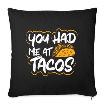 Tu m’as eu chez Tacos Taco Lovers Taco - Housse de coussin décorative 45 x 45 cm - noir - Devant