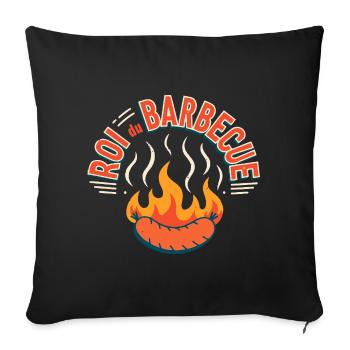 Saucisse en Feu Barbecue - Housse de coussin décorative 45 x 45 cm - noir - Devant
