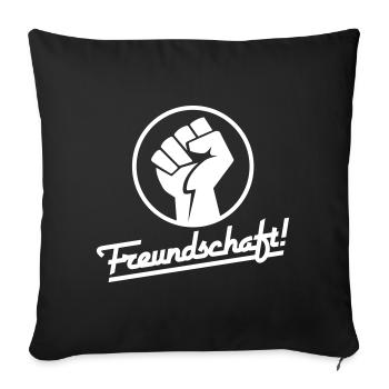 Freundschaft v.2 (Farbe änderbar) - Sofakissenbezug 45 x 45 cm - Schwarz - Vorne