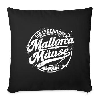 Malle 2026 Die Legendären Mallorca Mäuse  - Sofakissenbezug 45 x 45 cm - Schwarz - Vorne