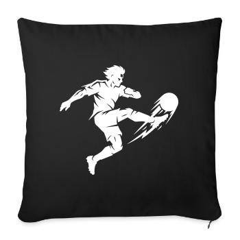 Footballer Silhouette - Sofa pillowcase 17,3'' x 17,3'' (45 x 45 cm) - black - Front