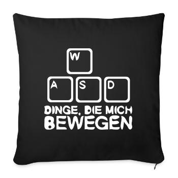 W A S D Dinge die mich bewegen PC Computer WASD - Sofakissenbezug 45 x 45 cm - Schwarz - Vorne