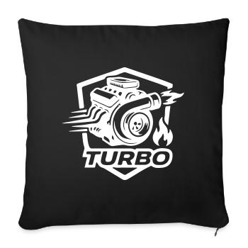 Turbo Tuning Symbol - Sofa pillowcase 17,3'' x 17,3'' (45 x 45 cm) - black - Front