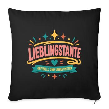 Lieblingstante Offiziell - Sofakissenbezug 45 x 45 cm - Schwarz - Vorne
