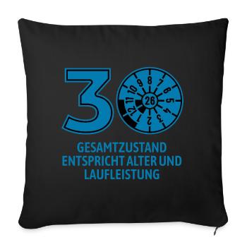 HU August 2026 - 30 Jahre - Geburtstag Geschenk - Sofakissenbezug 45 x 45 cm - Schwarz - Vorne