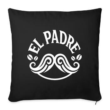 El Padre Moustache Café Fête des Pères - Housse de coussin décorative 45 x 45 cm - noir - Devant