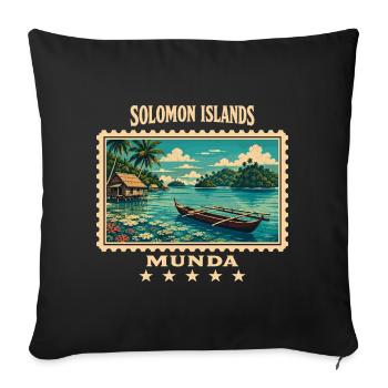 Solomon Islands Munda Vintage Travel Brand - Sofa pillowcase 17,3'' x 17,3'' (45 x 45 cm) - black - Front