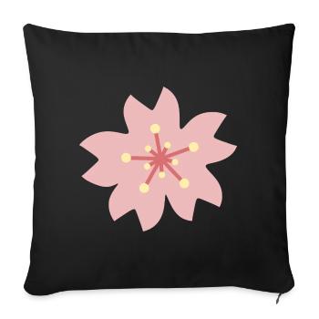 Blush Sakura Petal Bloom - Sofa pillowcase 17,3'' x 17,3'' (45 x 45 cm) - black - Front