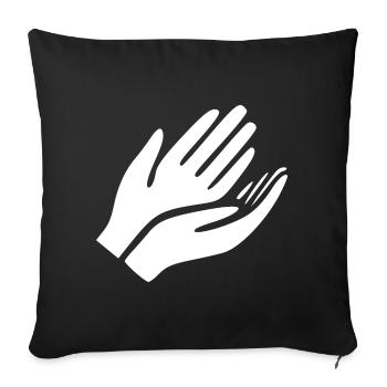 Open Hands Hand Gesture - Sofa pillowcase 17,3'' x 17,3'' (45 x 45 cm) - black - Front