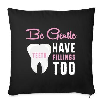 Zahnhygieniker Dental Zahnarzt - Sofakissenbezug 45 x 45 cm - Schwarz - Vorne