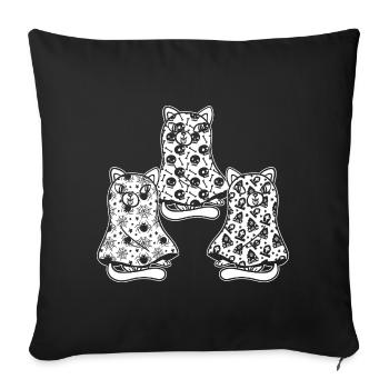 Funny Halloween Cat Ghost Halloween Cat - Sofakissenbezug 45 x 45 cm - Schwarz - Vorne