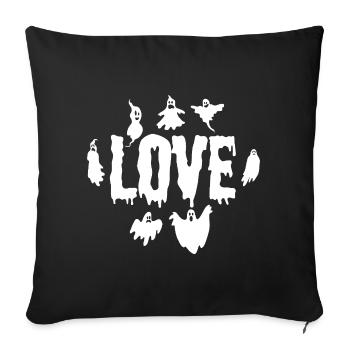 Halloween LOVE Halloween Halloween Citrouille Fantôme Halloween - Housse de coussin décorative 45 x 45 cm - noir - Devant
