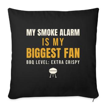 Mon détecteur de fumée est mon plus grand fan - Housse de coussin décorative 45 x 45 cm - noir - Devant