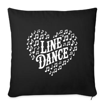 Line Dance Heart Design - Sofa pillowcase 17,3'' x 17,3'' (45 x 45 cm) - black - Front