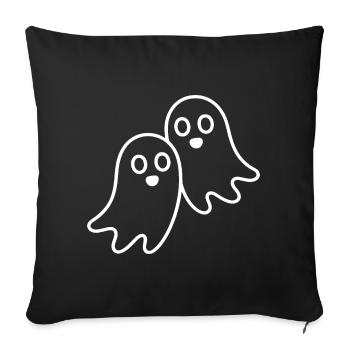 Ghost duo in line art - Sofa pillowcase 17,3'' x 17,3'' (45 x 45 cm) - black - Front