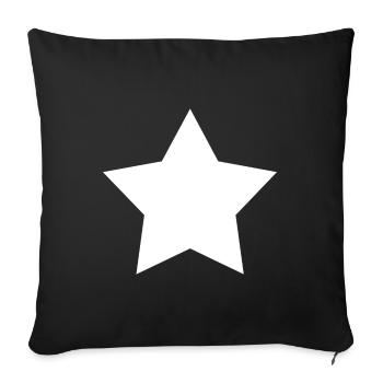 étoile blanche, étoile blanche - Housse de coussin décorative 45 x 45 cm - noir - Devant
