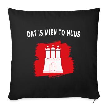 Dat is mien to Huus – Hamburg - Sofakissenbezug 45 x 45 cm - Schwarz - Vorne