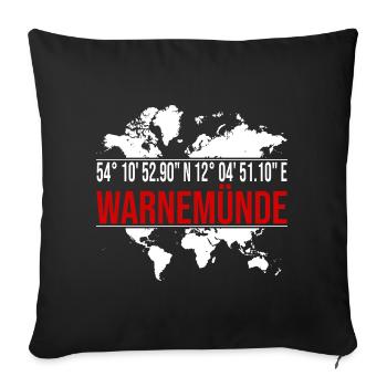 Warnemünde - Sofakissenbezug 45 x 45 cm - Schwarz - Vorne