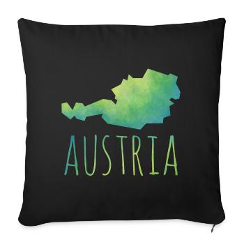 austria - Sofa pillowcase 17,3'' x 17,3'' (45 x 45 cm) - black - Front