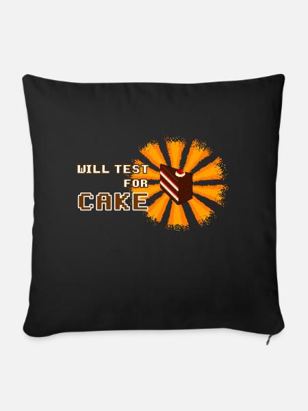 will test for cake - Sofakissenbezug 45 x 45 cm - Schwarz