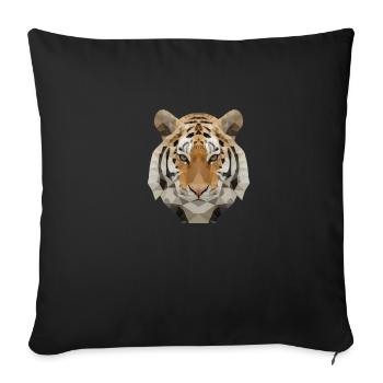 Low Poly Tiger - Sofakissenbezug 45 x 45 cm - Schwarz - Vorne