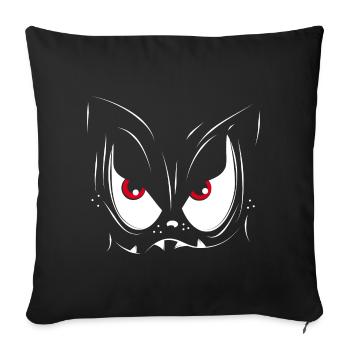 Un visage de monstre - Housse de coussin décorative 45 x 45 cm - noir - Devant